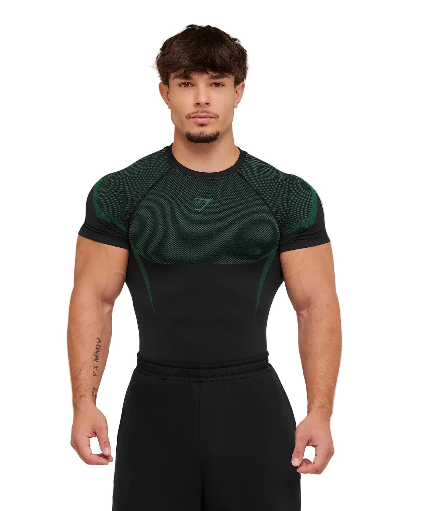 Gymshark Onyx 5.0 Seamless T-Shirt - Black/ Lift Green