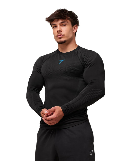 Onyx 5.0 Seamless Long Sleeve T-Shirt muscle fit Black/Onyx Grey